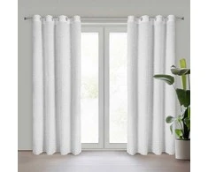 Eurofirany Balta Tiffany užuolaida, 135x250 cm, dekoruota moherio siūlais, su žiedais, poliesterio langų uždangalas, elegantiškas namų dekoras, dieninė užuolaida svetainei