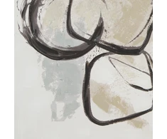 Eurofirany Smėlio spalvos abstraktus rankomis tapytas paveikslas ant drobės, 60x80 cm, modernus įrėmintas meno kūrinys, minimalistinis dekoras, unikali sienų puošmena