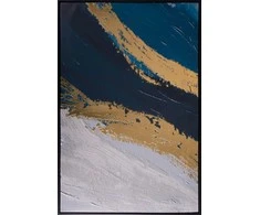 Eurofirany Abstraktaus meno sienų paveikslas, pilkos ir mėlynos spalvų gama, modernus dekoratyvinis paveikslas, 60x90 cm įrėminta drobė, minimalistinis interjero dekoras, stilinga namų puošmena