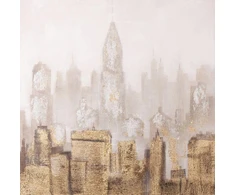 Paveikslas Eurofirany METROPOLIS 1 miesto peizažas, tapytas rankomis ant drobės, 80 x 80 cm