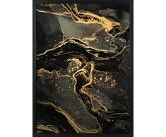 Eurofirany Juodos ir auksinės spalvos spausdinta drobė su aukso elementais, įrėmintas dekoratyvinis paveikslas, elegantiškas sienos menas svetainei ar biurui, 53x73 cm, namų dekoras
