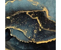 Eurofirany Plieno mėlynos ir mėlynos spalvos sienos menas, spausdinta drobė su aukso papuošimais, modernus namų dekoras, 53x73 cm rėmintas paveikslas, interjero detalė