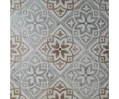 Eurofirany Mėlynas ornamentinis rankomis tapytas paveikslas ant drobės, 80x80 cm kvadratinis dekoratyvinis kūrinys, unikali meninė sienų dekoracija svetainei ar miegamajam, interjero detalė