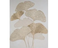 Eurofirany Auksinių lapų sienos menas, rankomis tapytas ant drobės, 80x100 cm, prabangus glamour dekoras, stilizuotas botaninis paveikslas, interjero detalė