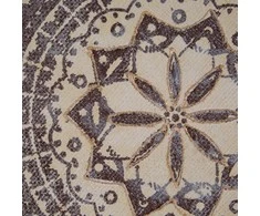 Eurofirany Rankomis tapytas smėlio spalvos ornamentų paveikslas ant drobės, 60x60 cm kvadratinis paveikslas, unikalus dekoratyvinis meno kūrinys svetainei ar miegamajam, sienų dekoracija