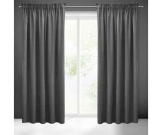Eurofirany PIERRE CARDIN SIBEL Naktinė užuolaida iš minkšto aksomo, 260 g/m2, 140X270 cm, juosta / tunelis / kabliukai, spalva: plieno