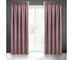 Eurofirany PIERRE CARDIN SIBEL Naktinė užuolaida iš minkšto aksomo, 260 g/m2, 140X270 cm, juosta / tunelis / kabliukai, spalva: pudrinė