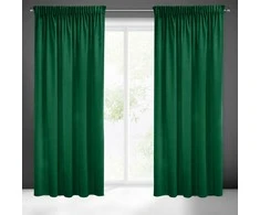Eurofirany PIERRE CARDIN SIBEL Naktinė užuolaida iš minkšto aksomo, 260 g/m2, 140X270 cm, juosta / tunelis / kabliukai, spalva: žalia
