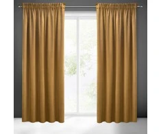 Eurofirany PIERRE CARDIN SIBEL Naktinė užuolaida iš minkšto aksomo, 260 g/m2, 140X270 cm, juosta / tunelis / kabliukai, spalva: auksinė