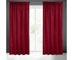 Eurofirany PIERRE CARDIN SIBEL Naktinė užuolaida iš minkšto aksomo, 260 g/m2, 140X270 cm, juosta / tunelis / kabliukai, spalva: bordinė