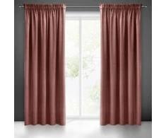 Eurofirany PIERRE CARDIN SIBEL Naktinė užuolaida iš minkšto aksomo, 260 g/m2, 140X270 cm, juosta / tunelis / kabliukai, spalva: rožinė