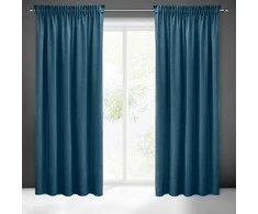 Eurofirany PIERRE CARDIN SIBEL Naktinė užuolaida iš minkšto aksomo, 260 g/m2, 140X270 cm, juosta / tunelis / kabliukai, spalva: tamsiai mėlyna