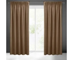 Eurofirany PIERRE CARDIN SIBEL Naktinė užuolaida iš minkšto aksomo, 260 g/m2, 140X270 cm, juosta / tunelis / kabliukai, spalva: ruda