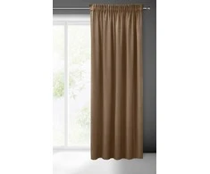 Eurofirany PIERRE CARDIN SIBEL Naktinė užuolaida iš minkšto aksomo, 260 g/m2, 140X270 cm, juosta / tunelis / kabliukai, spalva: ruda