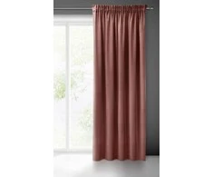 Eurofirany PIERRE CARDIN SIBEL Naktinė užuolaida iš minkšto aksomo, 260 g/m2, 140X270 cm, juosta / tunelis / kabliukai, spalva: rožinė