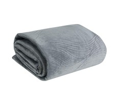 Eurofirany RIA5 Aksominė lovatiesė, dygsniuota tradiciniu siuvimo būdu su banguotu raštu, 170X210 cm, spalva: sidabrinė Lovatiesė