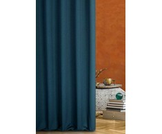 Eurofirany Turkio spalvos paruošta užuolaida su žiedais, 140x250 cm, lininio pynimo audinys, pusiau užtemdanti, moderniam interjerui, langų dekoras