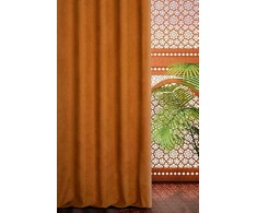 Eurofirany Plytų raudonumo pusiau užtemdanti užuolaida, 140x250 cm, minkštas veliūrinis audinis, kabinimas žiedais, moderniam interjerui, Terra kolekcija, dekoratyvinė užuolaida svetainei