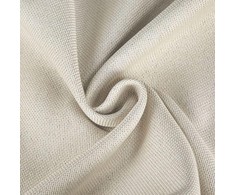 Eurofirany Smėlio spalvos pusiau užtemdanti užuolaida, 140x250 cm, poliesterio audinys su natūraliu pynimu, kabinimas žiedais, paruošta užuolaida langams, namų tekstilė