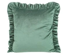 Eurofirany VELVET / 25 Aksominis pagalvės užvalkalas, dekoruotas raukiniais, 45 X 45 cm, spalva: mėtų