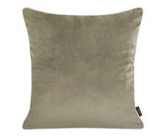 Eurofirany VELVET / 57 Dvipusis aksomo ir imitacinio lino pagalvės užvalkalas su apvadais kraštuose, 45X45 cm, spalva: smėlio