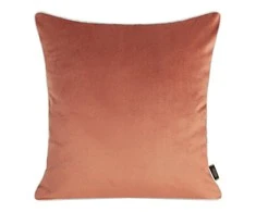 Eurofirany VELVET / 57 Dvipusis aksomo ir imitacinio lino pagalvės užvalkalas su apvadais kraštuose, 45X45 cm, spalva: tamsiai rožinė