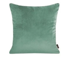 Eurofirany VELVET / 57 Dvipusis aksomo ir imitacinio lino pagalvės užvalkalas su apvadais kraštuose, 45X45 cm, spalva: turkio
