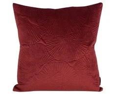 Eurofirany VELVET / 58 Minkšto aksomo pagalvės užvalkalas su įspaustu ginkmedžio lapų raštu, 45X45 cm, spalva: plytų