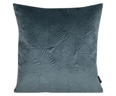 Eurofirany VELVET / 58 Minkšto aksomo pagalvės užvalkalas su įspaustu ginkmedžio lapų raštu, 45X45 cm, spalva: tamsi mėtų
