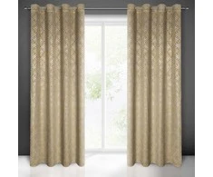 Eurofirany minkšto aksomo užuolaida ARETA su boho stiliaus raštu / 200 g/m2 / 140x250 / smėlio spalvos