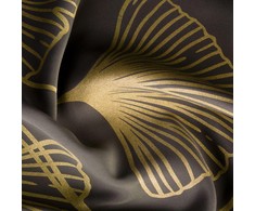 Eurofirany Naktinė blackout tipo temdanti užuolaida HARMONY su blizgiu ginkmedžio raštu, 140 X 250 cm, žiedai, spalva: ruda, auksinė