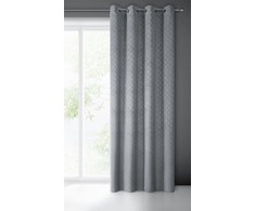 Naktinė užuolaida Eurofirany JULIA iš minkšto aksomo su geometriniu vėduoklės raštu, 140X250 cm, kilpos /žiedai, spalva: tamsiai pilka