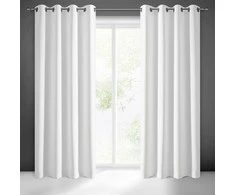 Eurofirany LOGAN blackout tipo temdanti naktinė užuolaida, 135X250 cm, kilpos / žiedai, spalva: balta