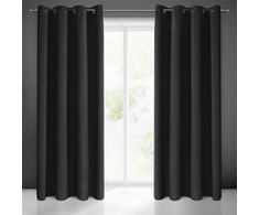 Eurofirany LOGAN blackout tipo temdanti naktinė užuolaida, 135X250 cm, kilpos / žiedai, spalva: juoda
