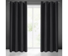 Eurofirany LOGAN blackout tipo temdanti naktinė užuolaida, 140X270 cm, kilpos / žiedai, spalva: juoda