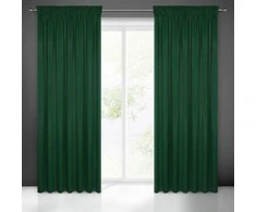 Eurofirany LOGAN blackout tipo temdanti naktinė užuolaida, 135 X 270 cm, juosta / tunelis / kabliukai, spalva: tamsiai žalia