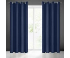 Eurofirany LOGAN blackout tipo temdanti naktinė užuolaida, 135X250 cm, kilpos / žiedai, spalva: tamsiai mėlyna