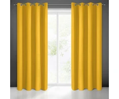 Eurofirany LOGAN blackout tipo temdanti naktinė užuolaida, 135X250 cm, kilpos / žiedai, spalva: garstyčių