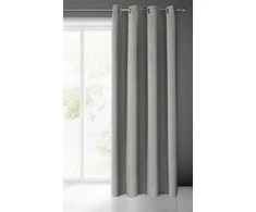 Eurofirany LOGAN blackout tipo temdanti naktinė užuolaida, 135X250 cm, kilpos / žiedai, spalva: pilka