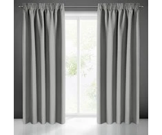 Eurofirany LOGAN blackout tipo temdanti naktinė užuolaida, 135 X 270 cm, juosta / tunelis / kabliukai, spalva: pilka