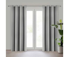 Eurofirany NERISA dimout tipo audinio užuolaida, 140 x 250 cm, žiedai/kilpos, spalva: pilka