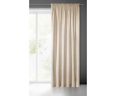 Naktinė užuolaida iš minkšto aksomo Eurofirany DIVA LINE RIA 140X270 cm, juosta/ tunelis/ kabliukai, 300g/m2, spalva: smėlio