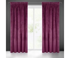 Naktinė užuolaida iš minkšto aksomo Eurofirany DIVA LINE RIA 140X270 cm, juosta/ tunelis/ kabliukai, 300g/m2, spalva: violetinė