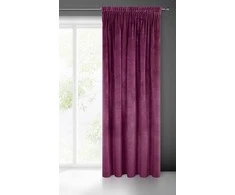 Naktinė užuolaida iš minkšto aksomo Eurofirany DIVA LINE RIA 140X270 cm, juosta/ tunelis/ kabliukai, 300g/m2, spalva: violetinė