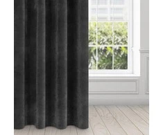 Eurofirany DIVA LINE RIA Minkšto aksomo naktinė užuolaida, 140X250 cm, kilpos / žiedai, spalva: juoda