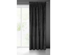 Naktinė užuolaida iš minkšto aksomo Eurofirany DIVA LINE RIA 140X270 cm, juosta/ tunelis/ kabliukai, 300g/m2, spalva: juoda