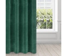 Eurofirany DIVA LINE RIA Minkšto aksomo naktinė užuolaida, 140X250 cm, kilpos / žiedai, spalva: tamsiai žalia