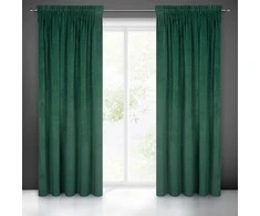 Naktinė užuolaida iš minkšto aksomo Eurofirany DIVA LINE RIA 140X270 cm, juosta/ tunelis/ kabliukai, 300g/m2, spalva: tamsiai žalia