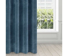 Eurofirany DIVA LINE RIA Minkšto aksomo naktinė užuolaida, 140X250 cm, kilpos / žiedai, spalva: tamsiai mėlyna