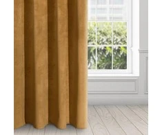 Eurofirany DIVA LINE RIA Minkšto aksomo naktinė užuolaida, 140X250 cm, kilpos / žiedai, spalva: auksinė